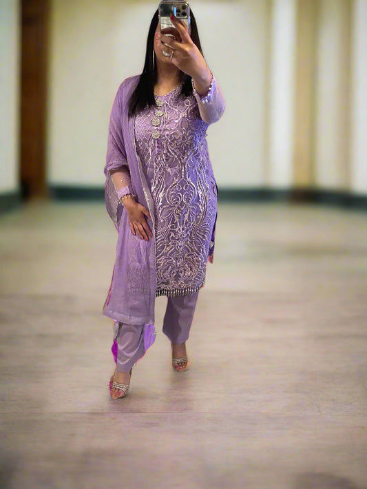Lilac Cutdana Suit